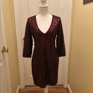 Elegant Red and Black Women's Dress